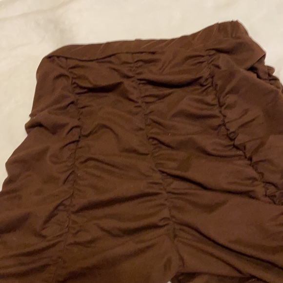Textured brown biker shorts - Picture 3 of 4